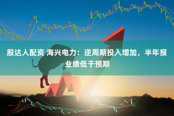 股达人配资 海兴电力：逆周期投入增加，半年报业绩低于预期